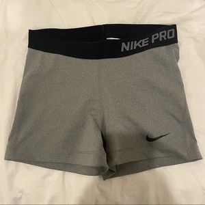 NWOT NIKE PRO GRAY SPANDEX SHORTS